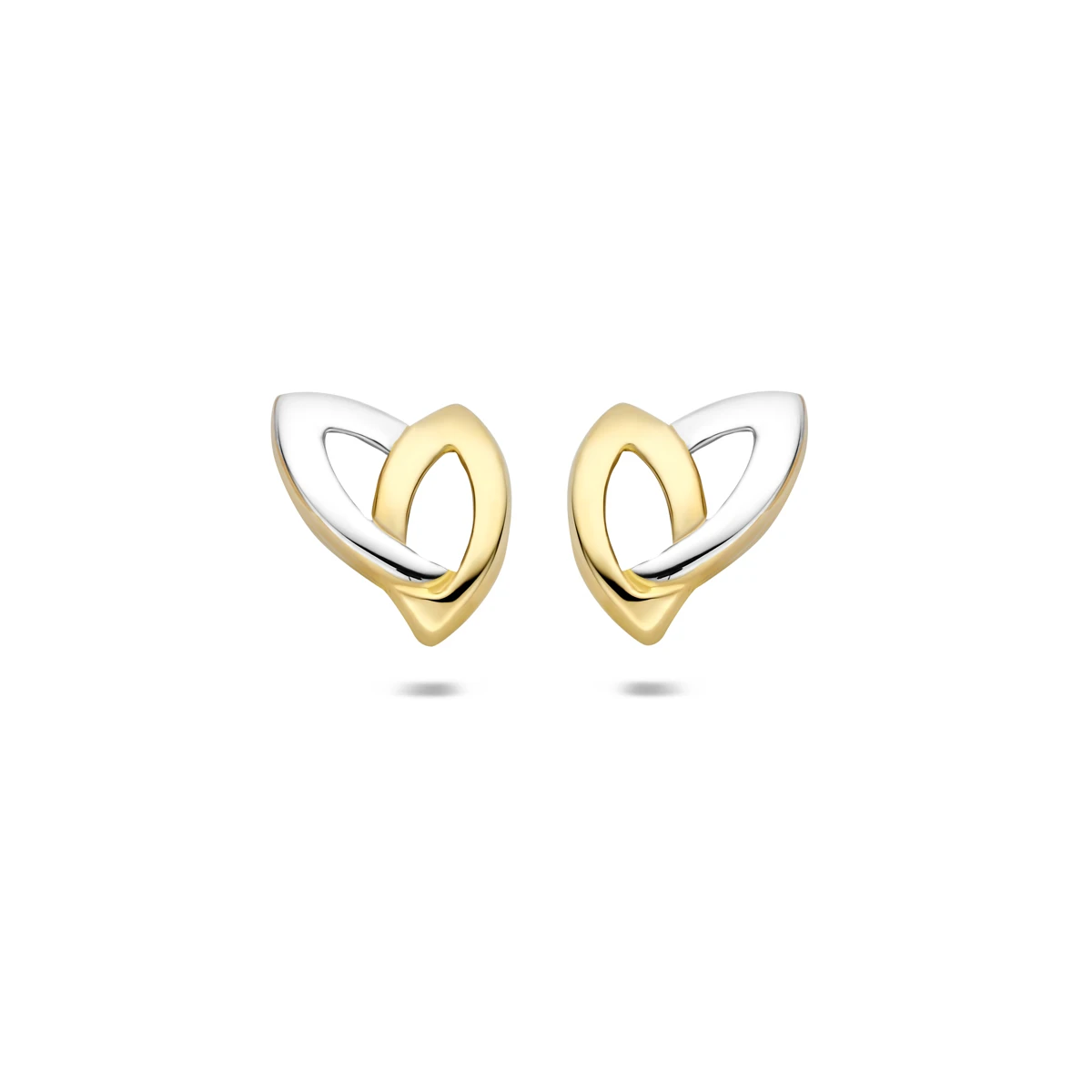oorknoppen bicolor gestift 10,1 mm 14K geelgoud