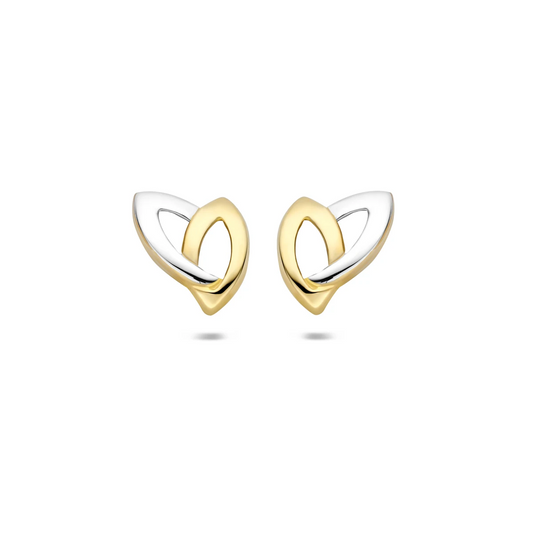 oorknoppen bicolor gestift 10,1 mm 14K geelgoud