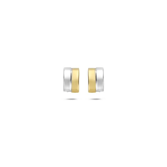 oorknoppen bicolor gestift 14K geelgoud