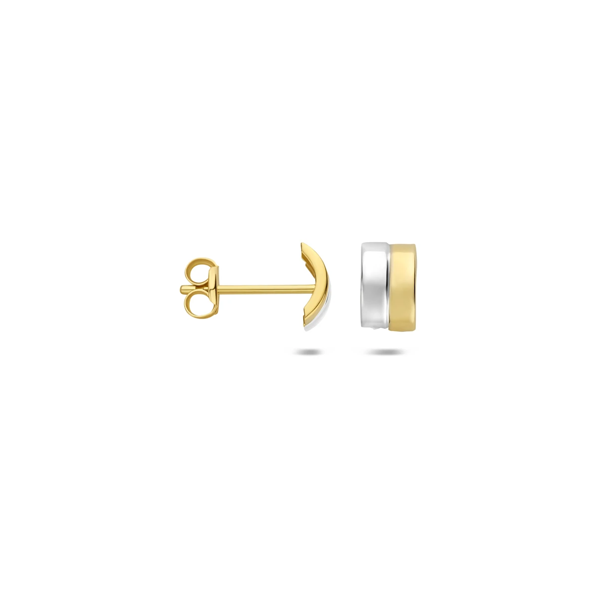 oorknoppen bicolor gestift 14K geelgoud