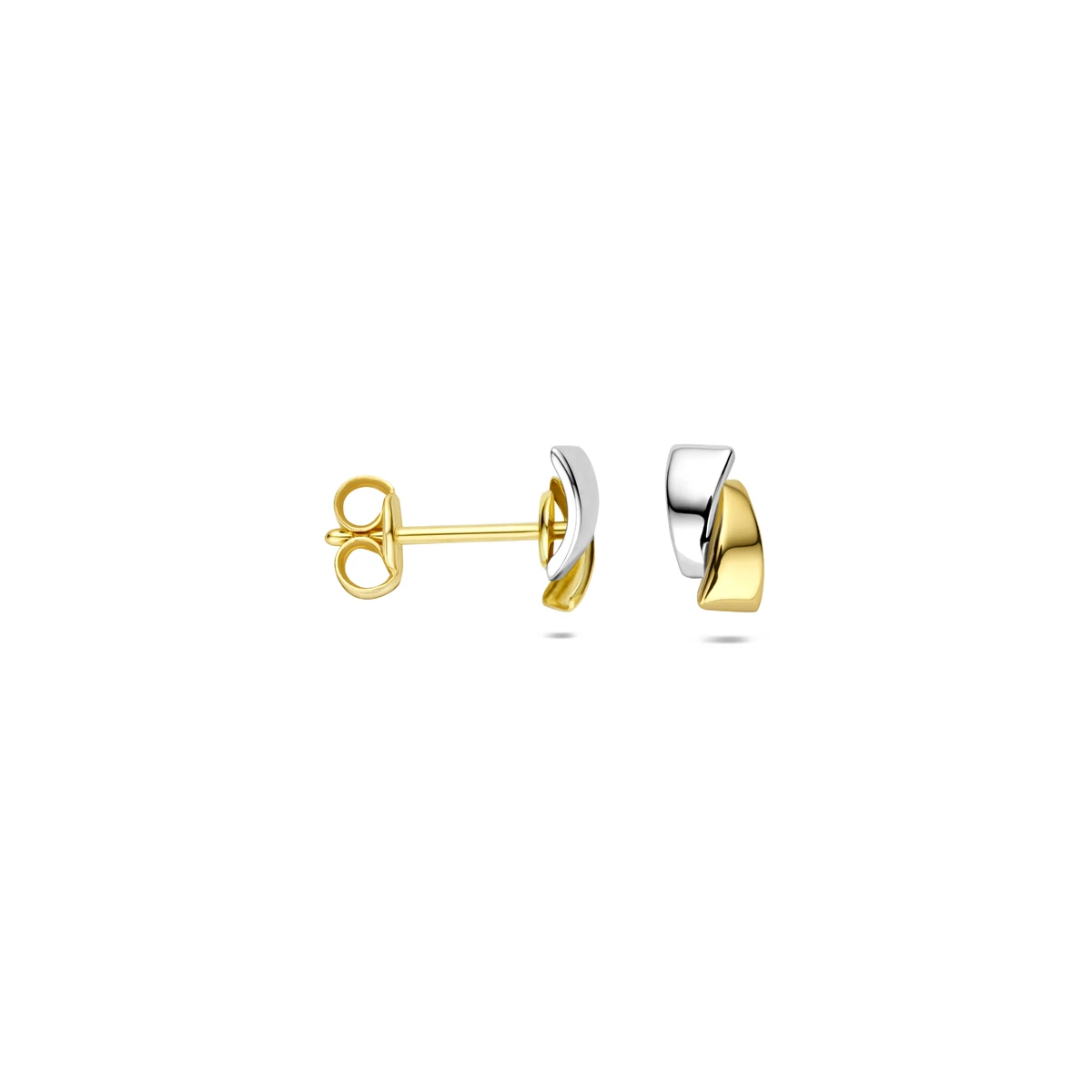 oorknoppen bicolor gestift 7 mm 14K geelgoud