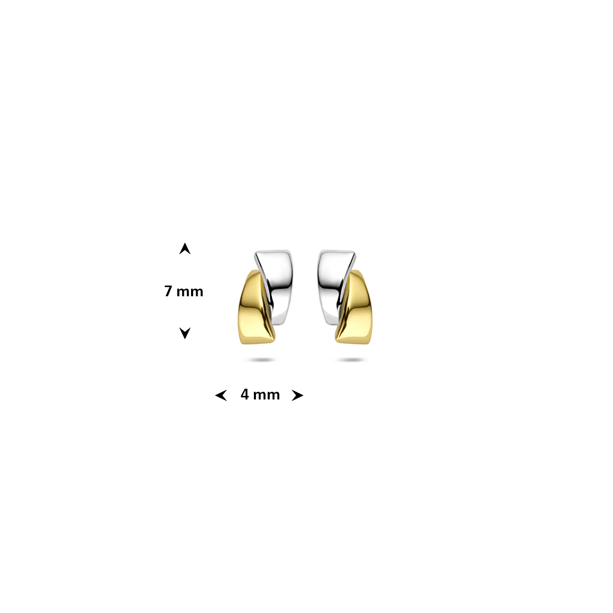 oorknoppen bicolor gestift 7 mm 14K geelgoud