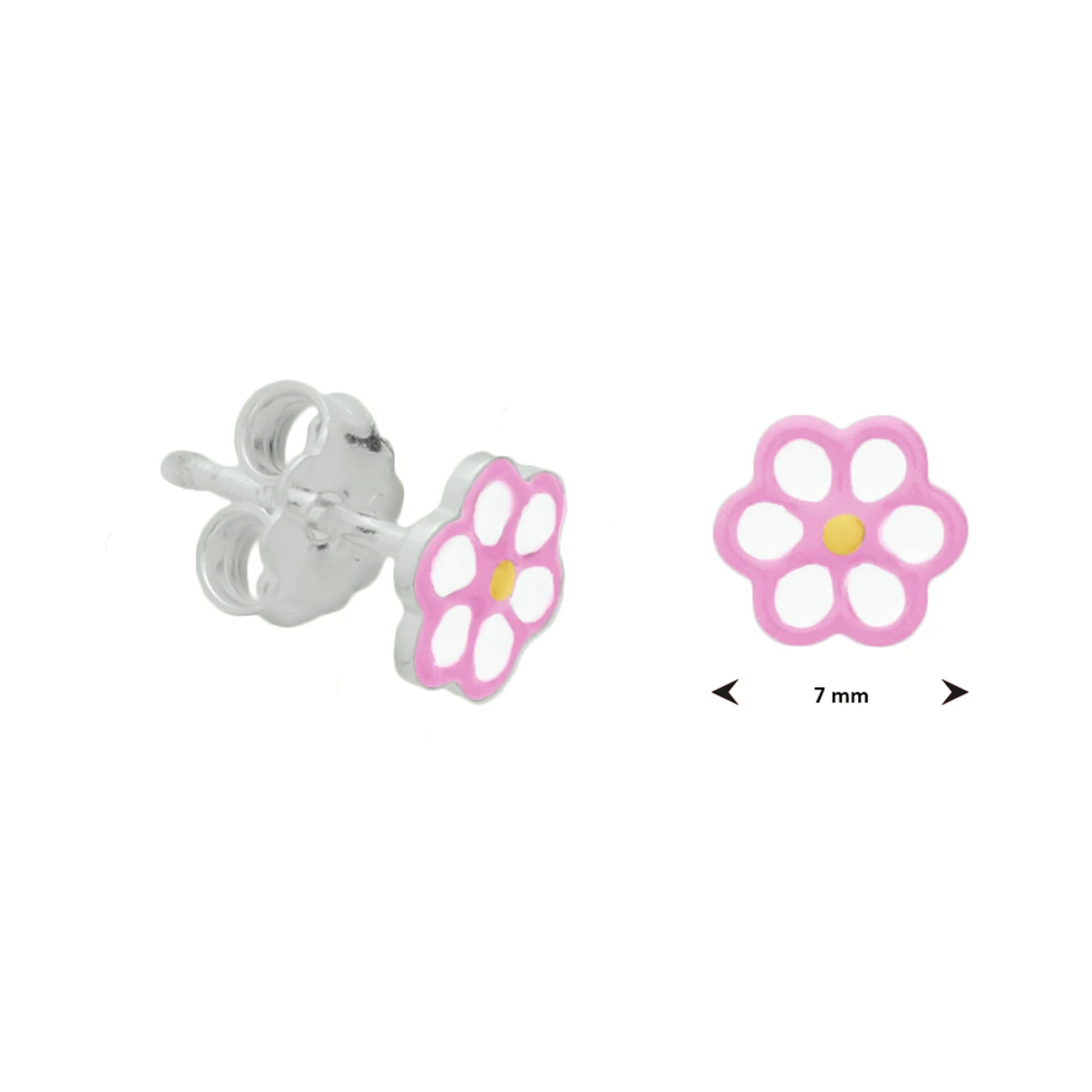 oorknoppen bloem zilver wit