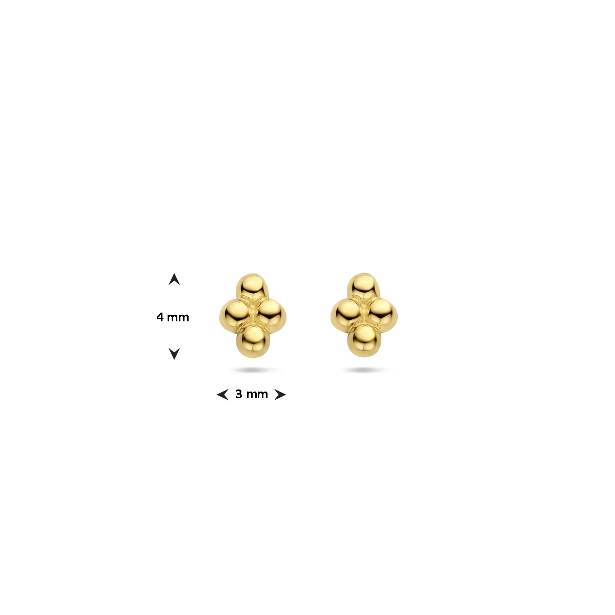 oorknoppen bolletjes 14K geelgoud