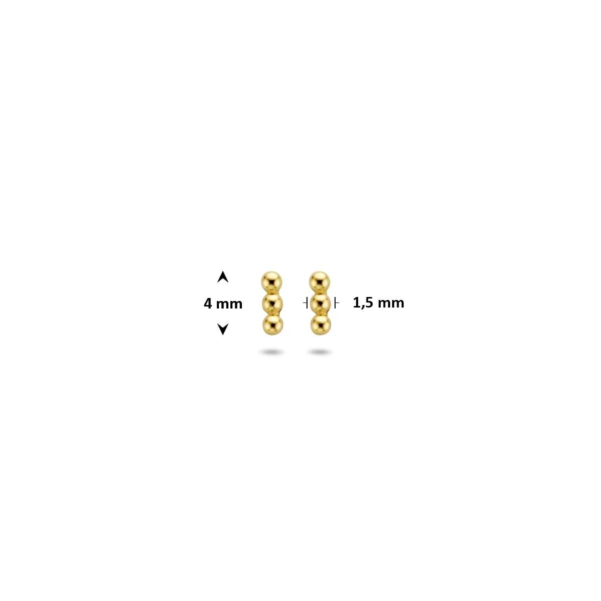 oorknoppen bolletjes 4 mm 14K geelgoud