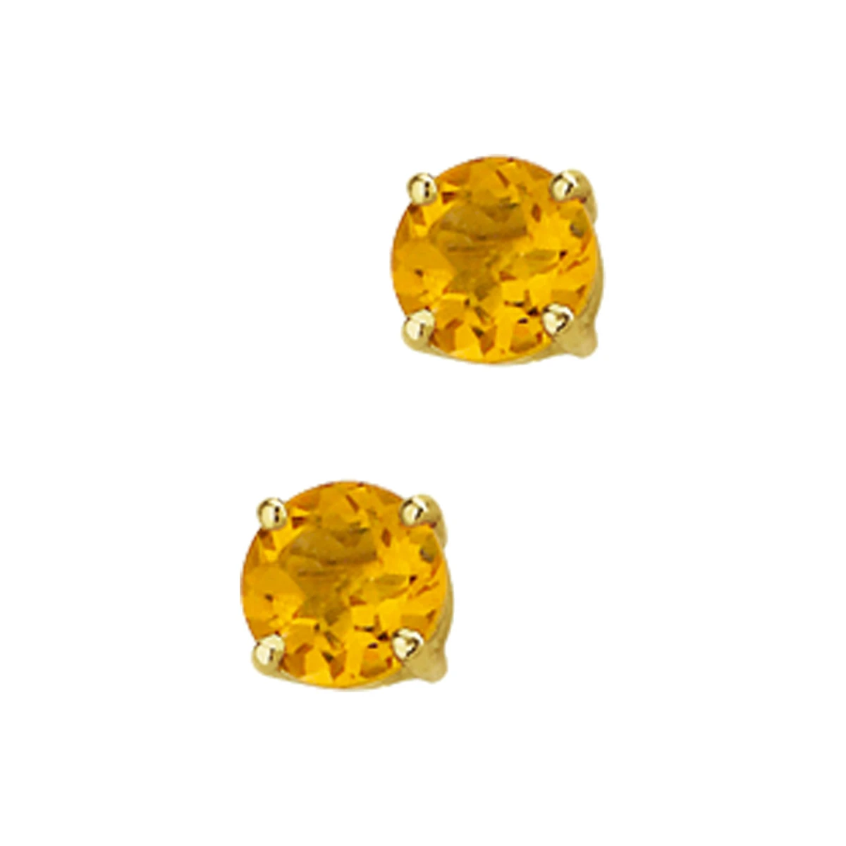 oorknoppen citrien 14K geelgoud