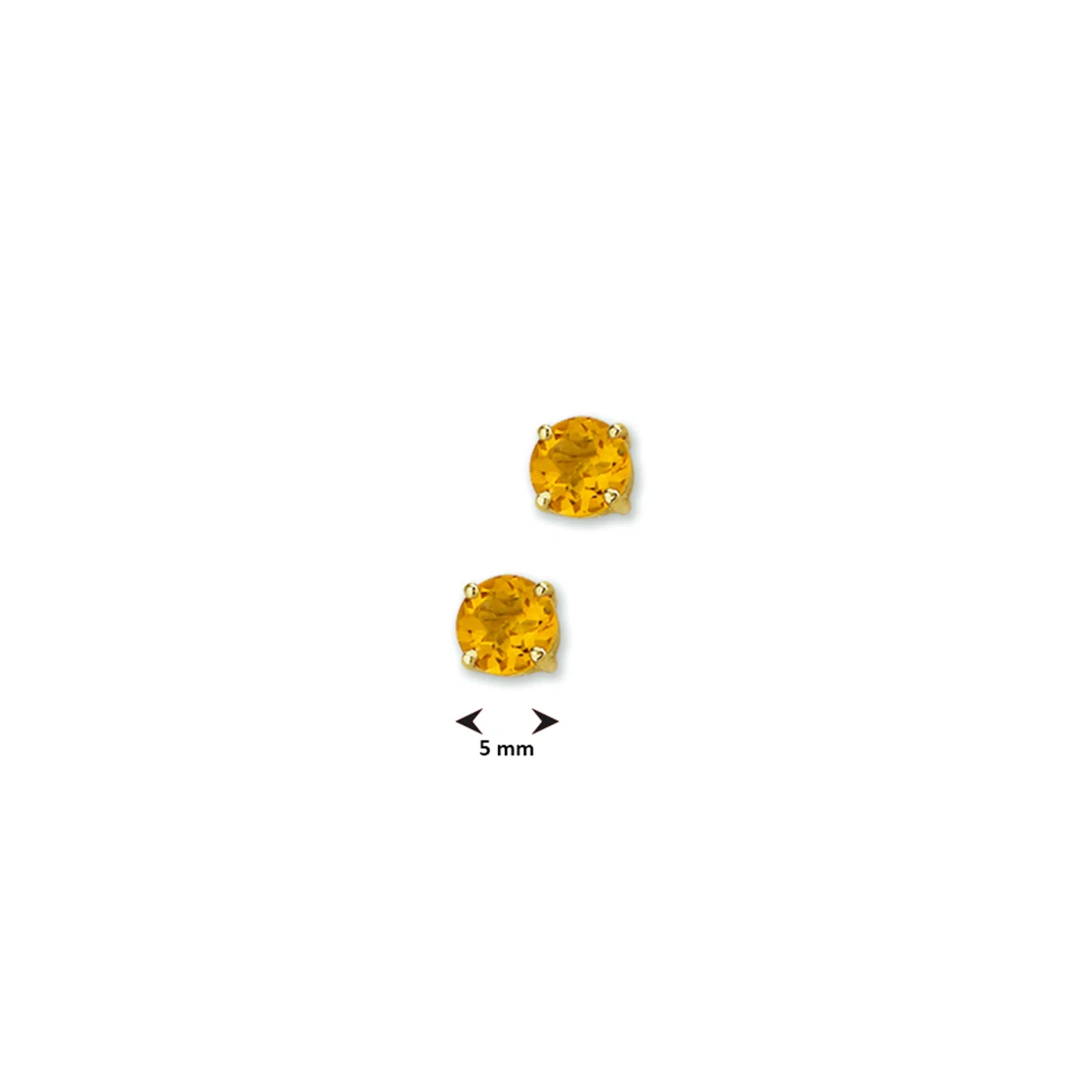 oorknoppen citrien 14K geelgoud
