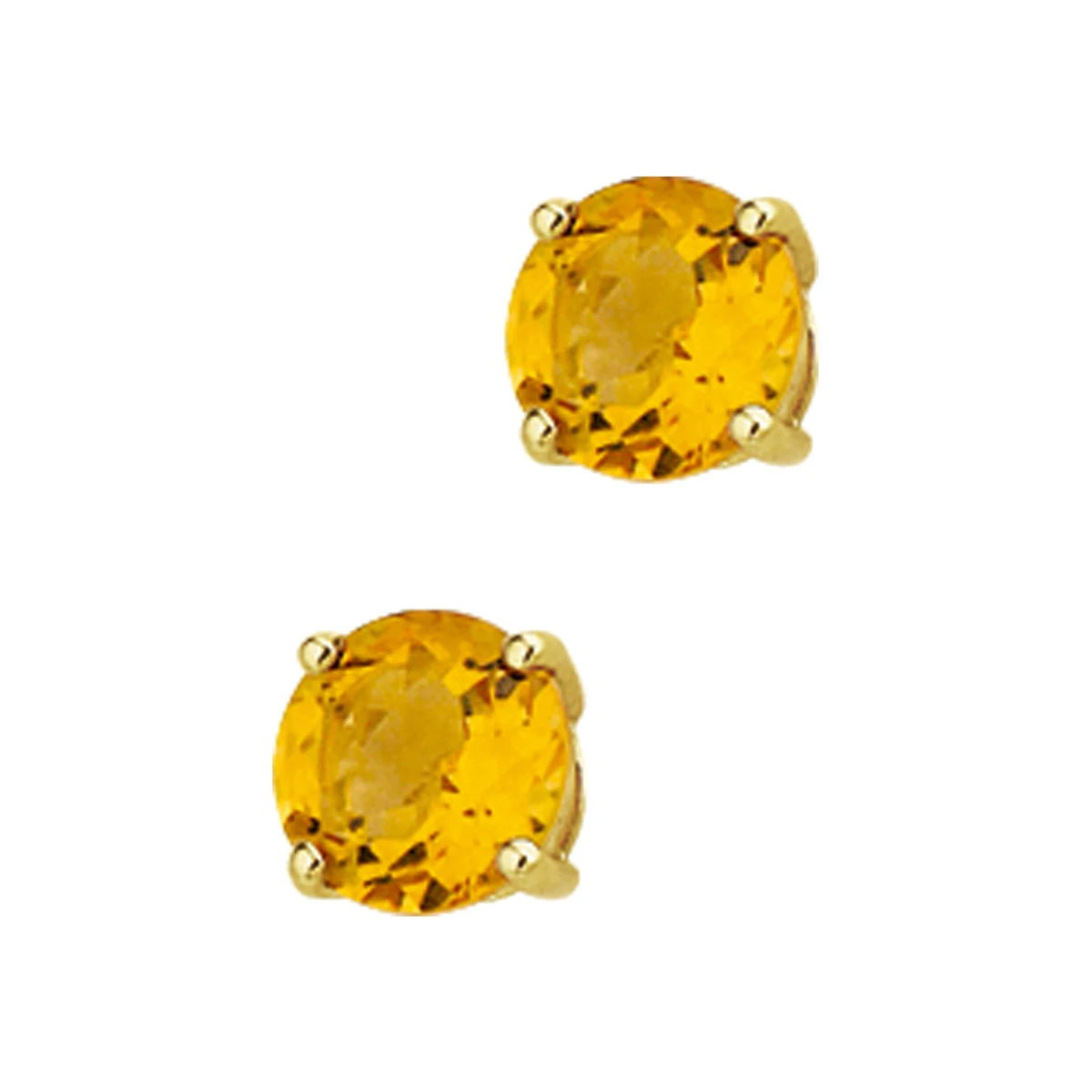 oorknoppen citrien 14K geelgoud