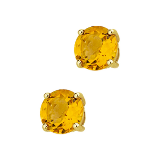 oorknoppen citrien 14K geelgoud