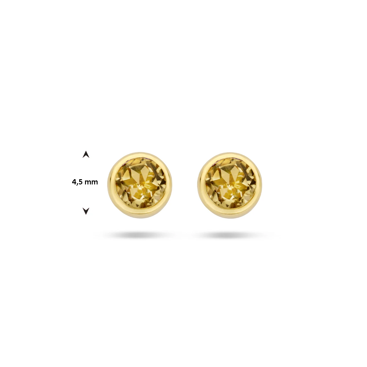 oorknoppen citrien 14K geelgoud