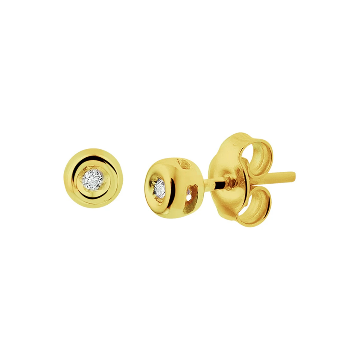 oorknoppen diamant h si 14K geelgoud