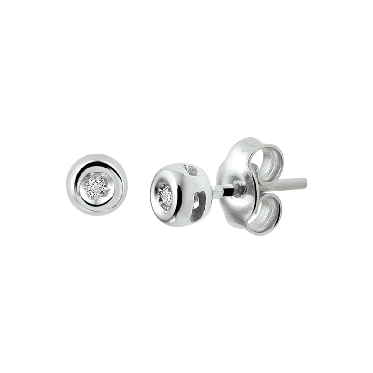 oorknoppen diamant h si 14K witgoud