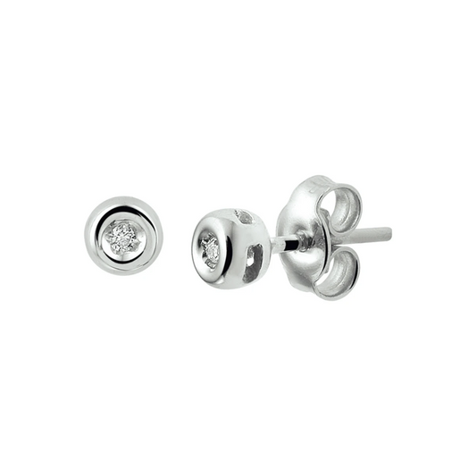 oorknoppen diamant h si 14K witgoud