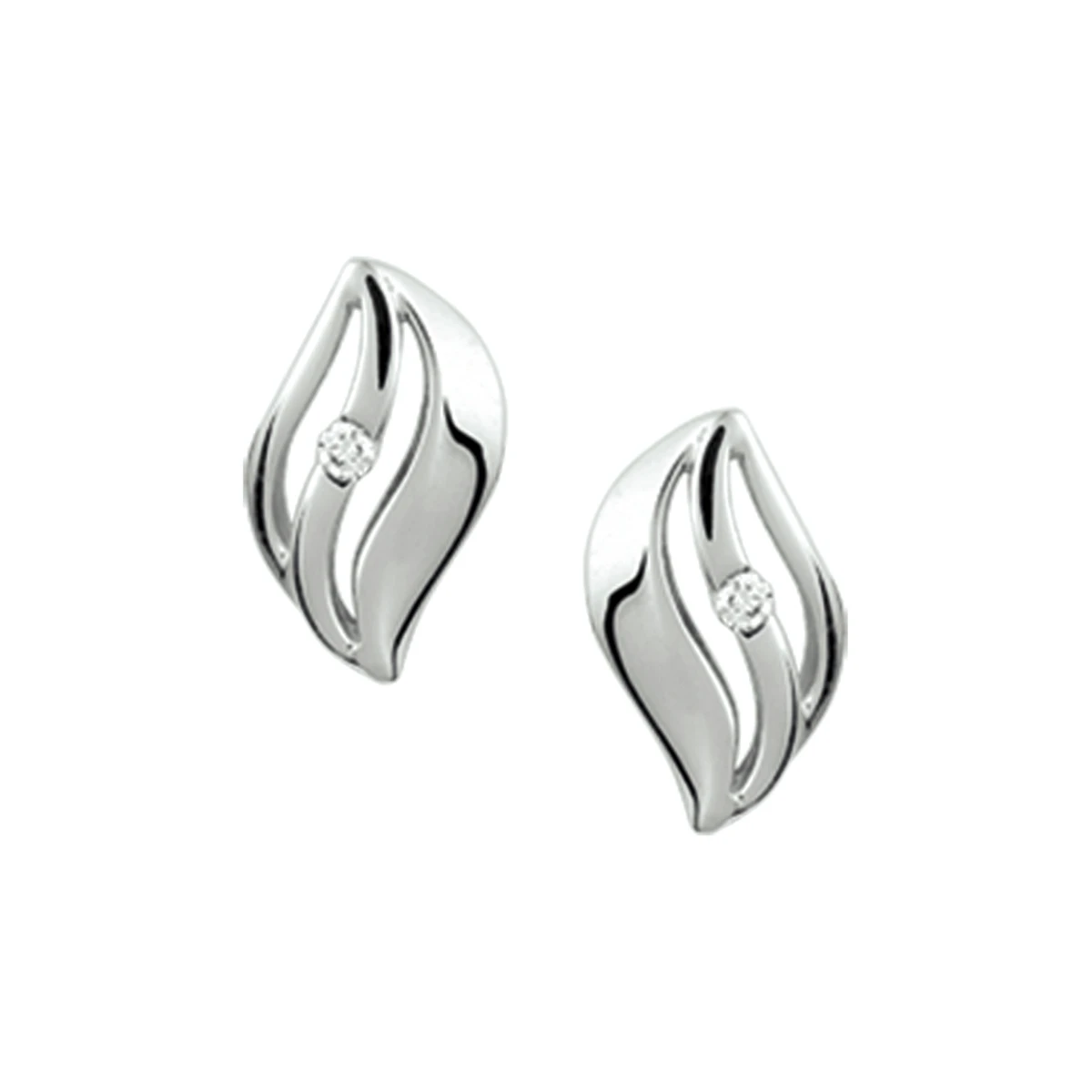 oorknoppen diamant 0.02ct (2x0.01ct) h si 14K witgoud