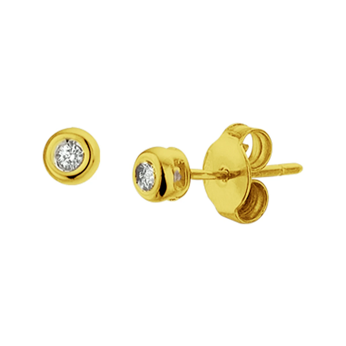 oorknoppen diamant h si 14K geelgoud