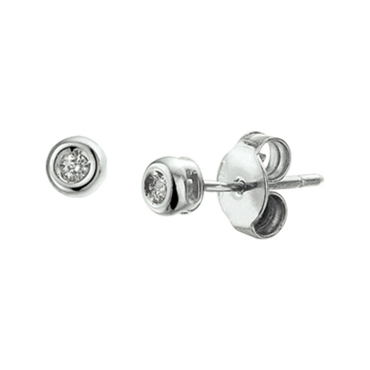oorknoppen diamant h si 14K witgoud