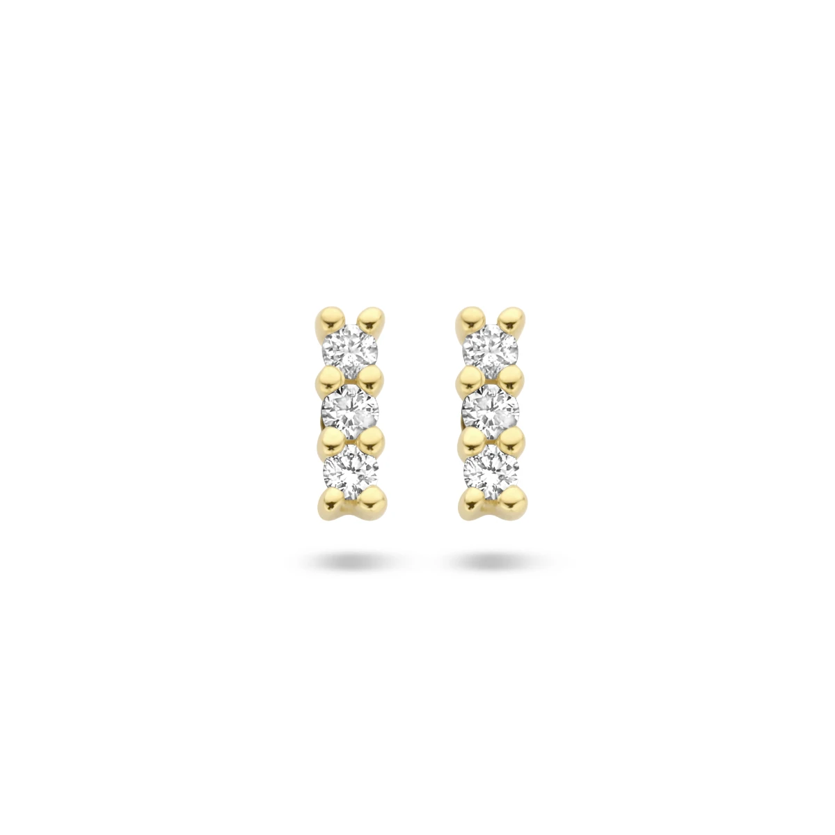 oorknoppen diamant 0.05ct (2x 0.025ct) h p1 14K geelgoud