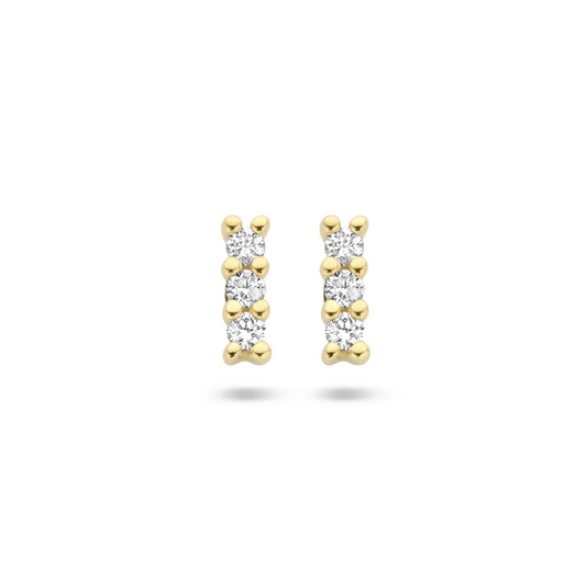 oorknoppen diamant 0.05ct (2x 0.025ct) h p1 14K geelgoud