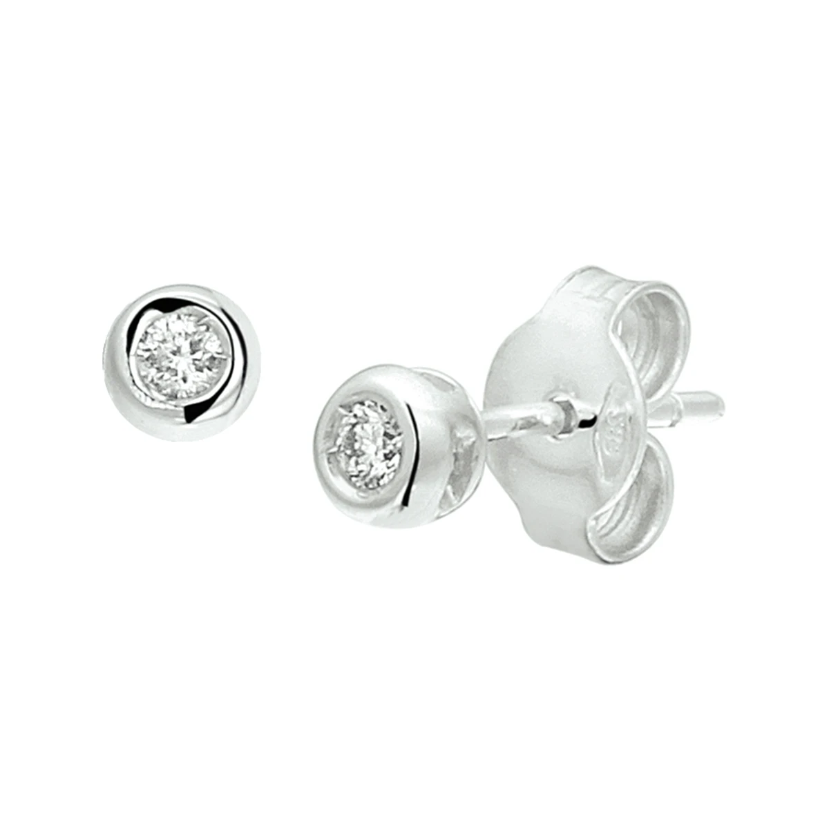 oorknoppen diamant h si 14K witgoud