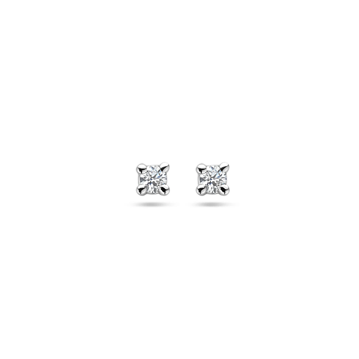 oorknoppen diamant 0.10ct (2x 0.05ct) h si 14K witgoud