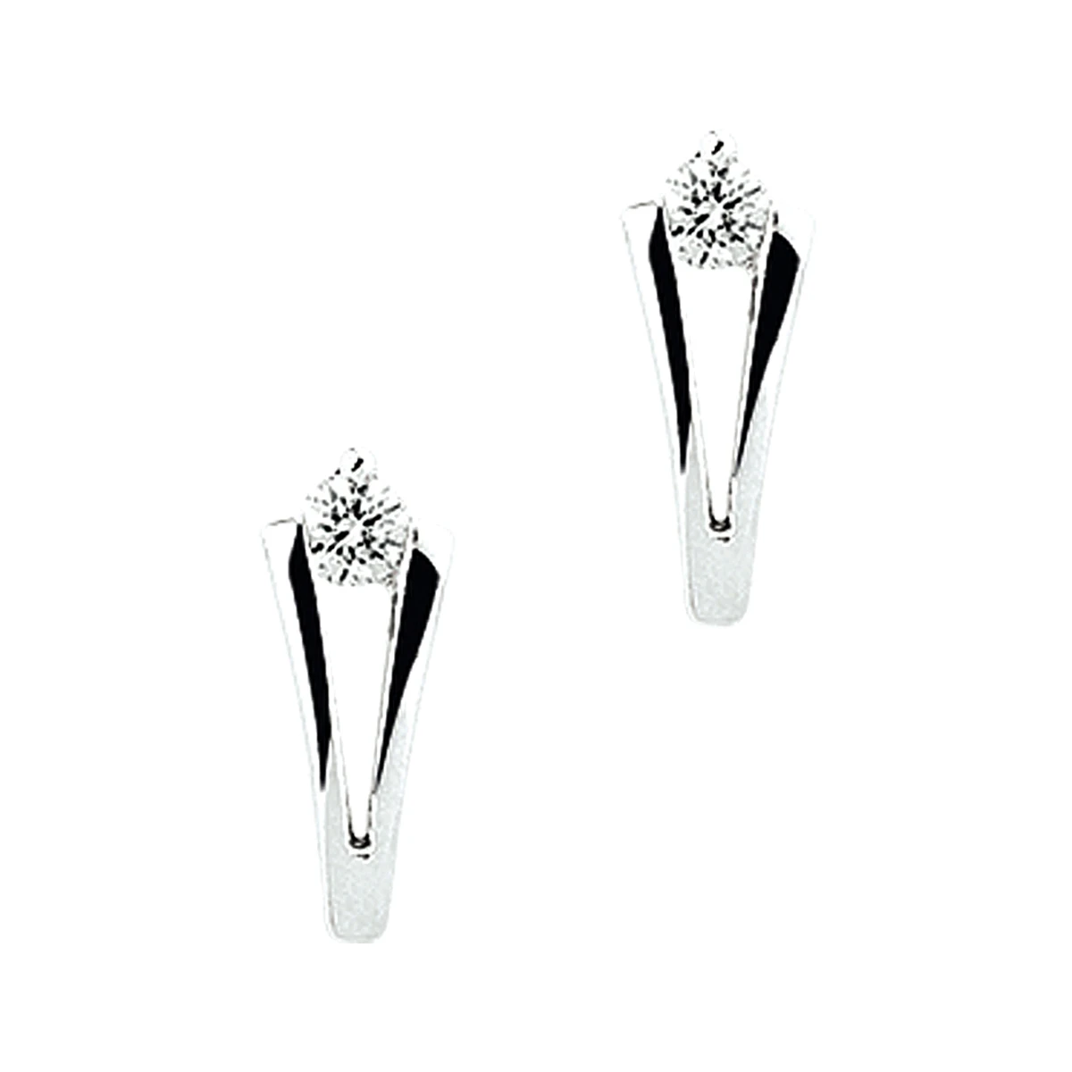 oorknoppen diamant 0.10ct (2x0.05ct) h p1 14K witgoud