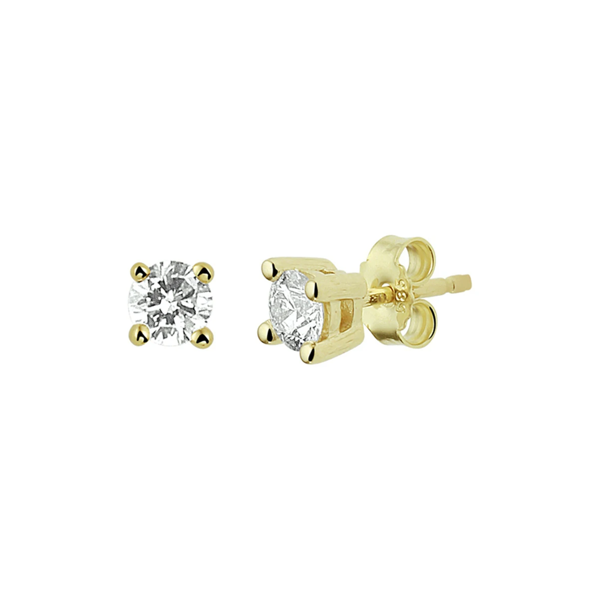 oorknoppen diamant h si 14K geelgoud