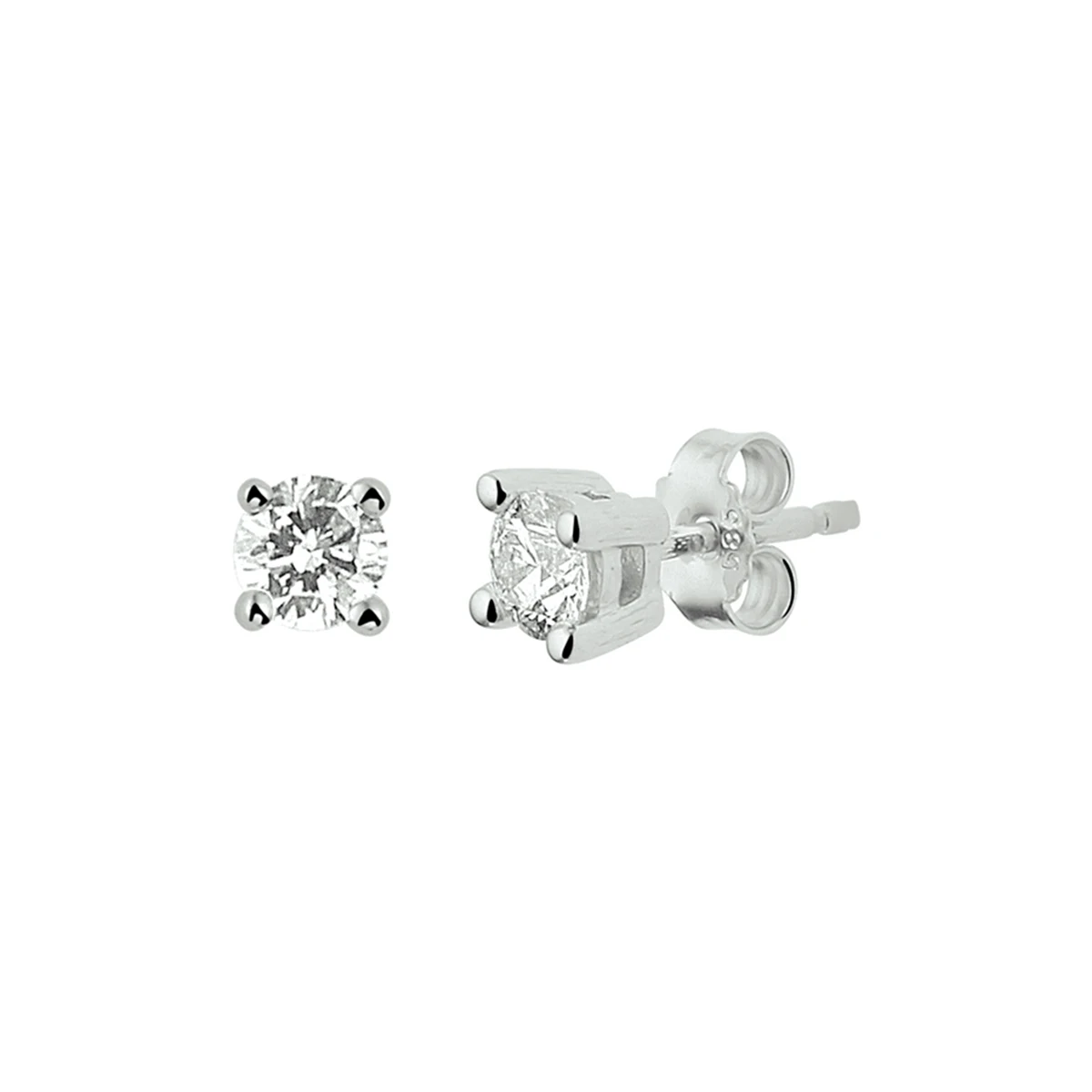 oorknoppen diamant h si 14K witgoud