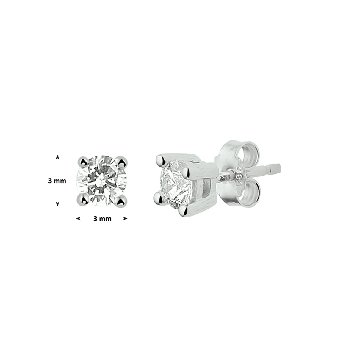 oorknoppen diamant h si 14K witgoud