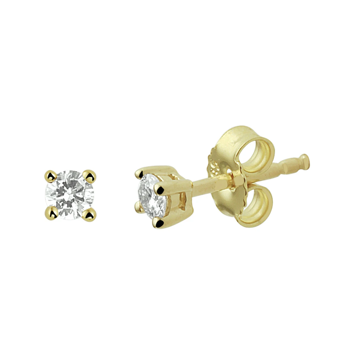 oorknoppen diamant h si 14K geelgoud