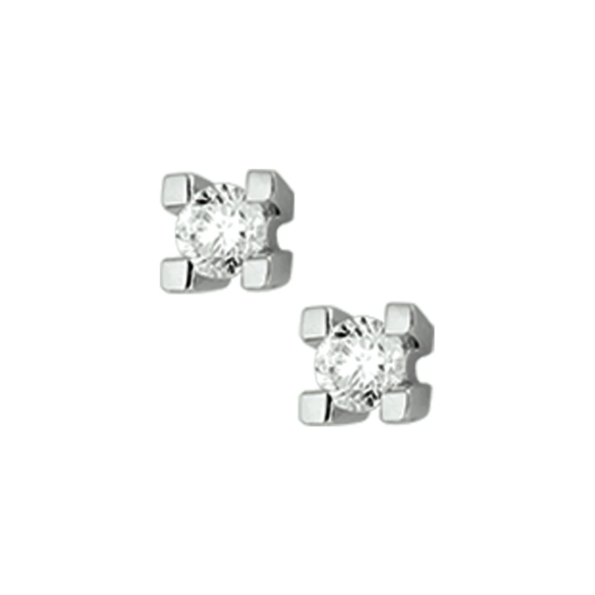 oorknoppen diamant 0.30ct (2x0.15ct) h si 14K witgoud