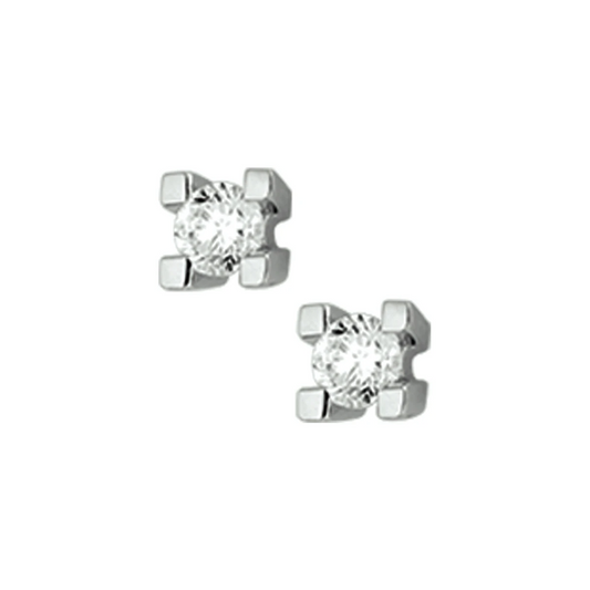 oorknoppen diamant 0.30ct (2x0.15ct) h si 14K witgoud