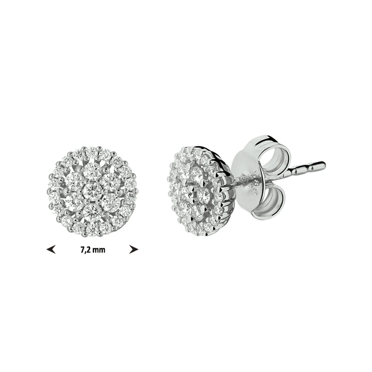 oorknoppen diamant 0.35ct (2x0.175ct) h si 14K witgoud