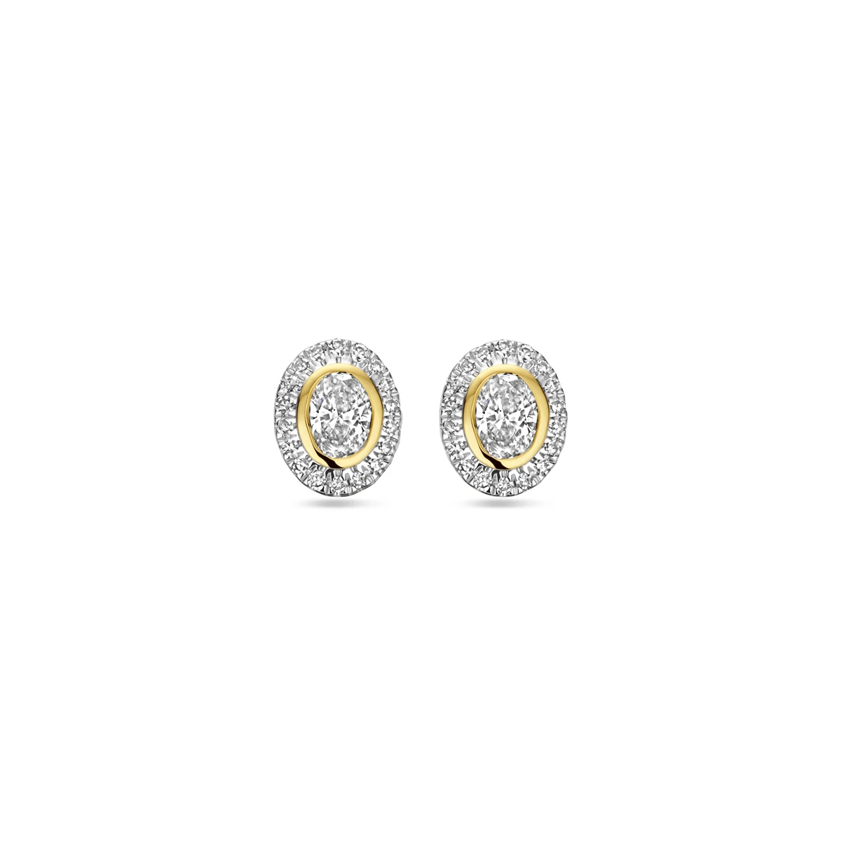 oorknoppen diamant 0.50ct (2x 0.25ct) h si 7,5 mm 14K geelgoud