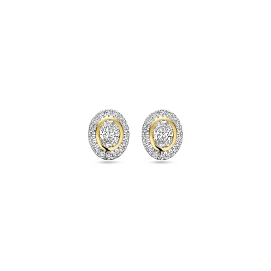 oorknoppen diamant 0.50ct (2x 0.25ct) h si 7,5 mm 14K geelgoud