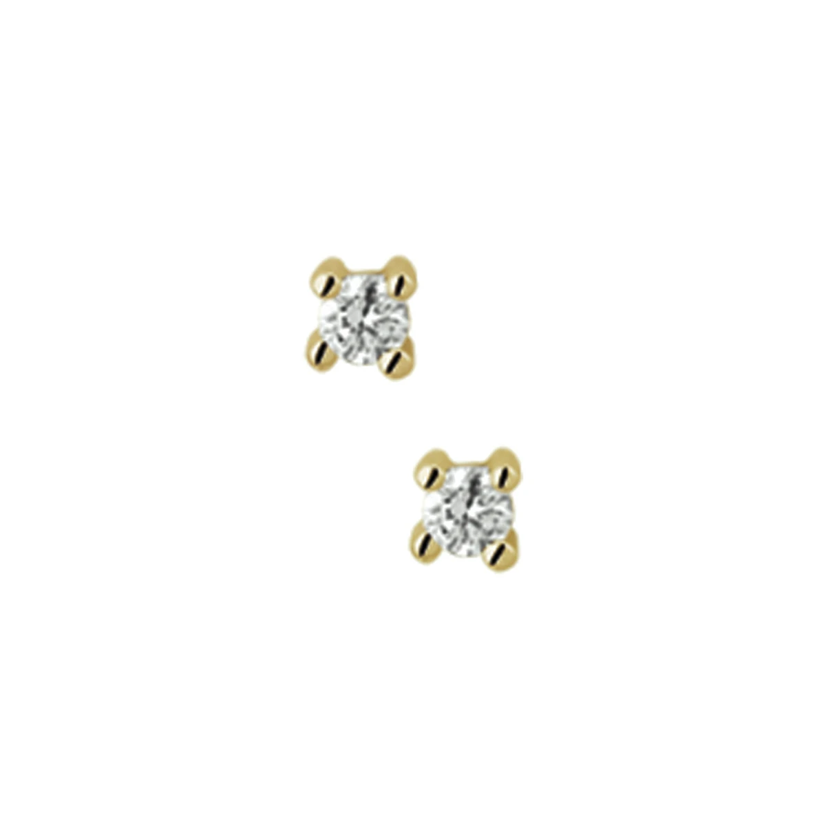 oorknoppen diamant h p1 14K geelgoud