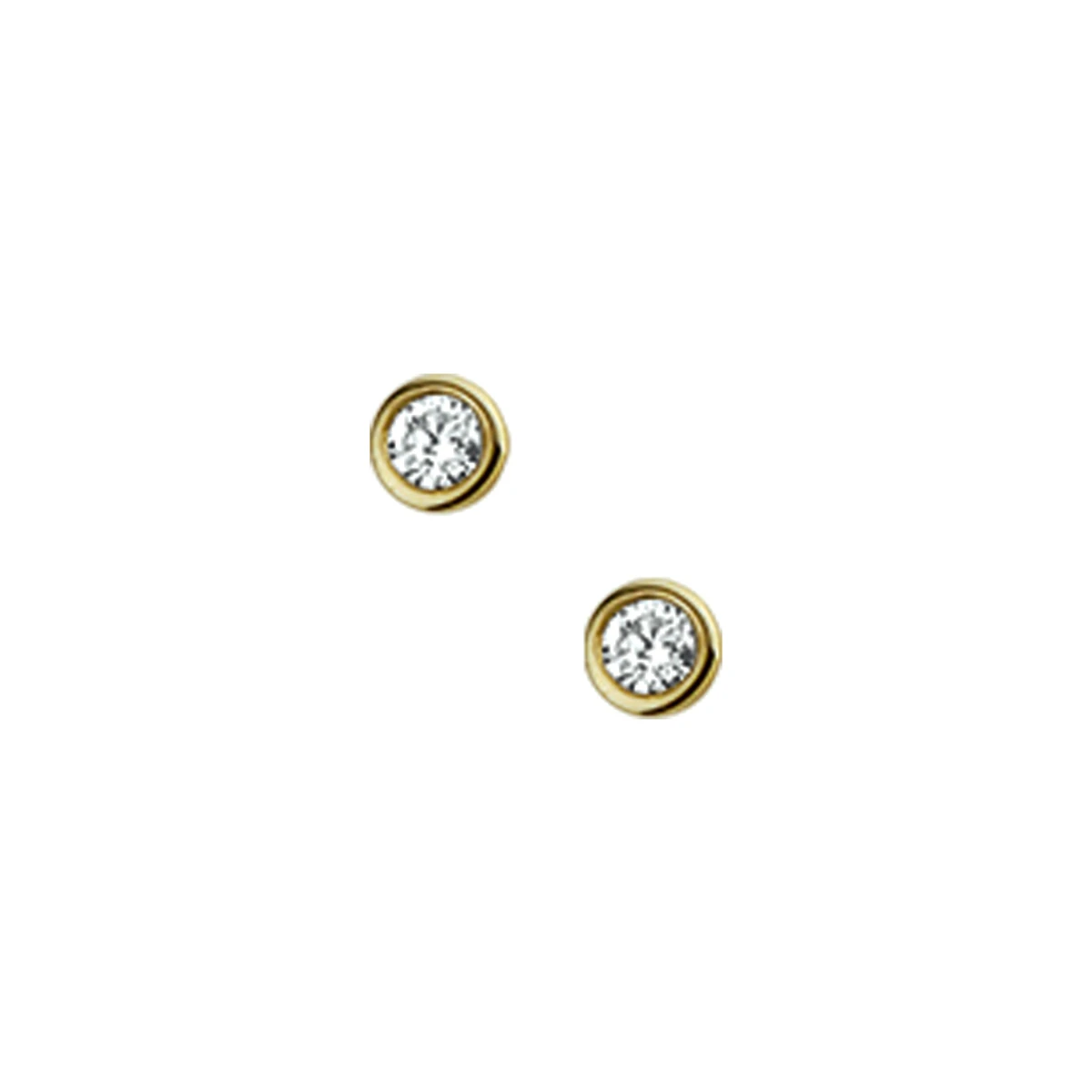 oorknoppen diamant h p1 14K geelgoud