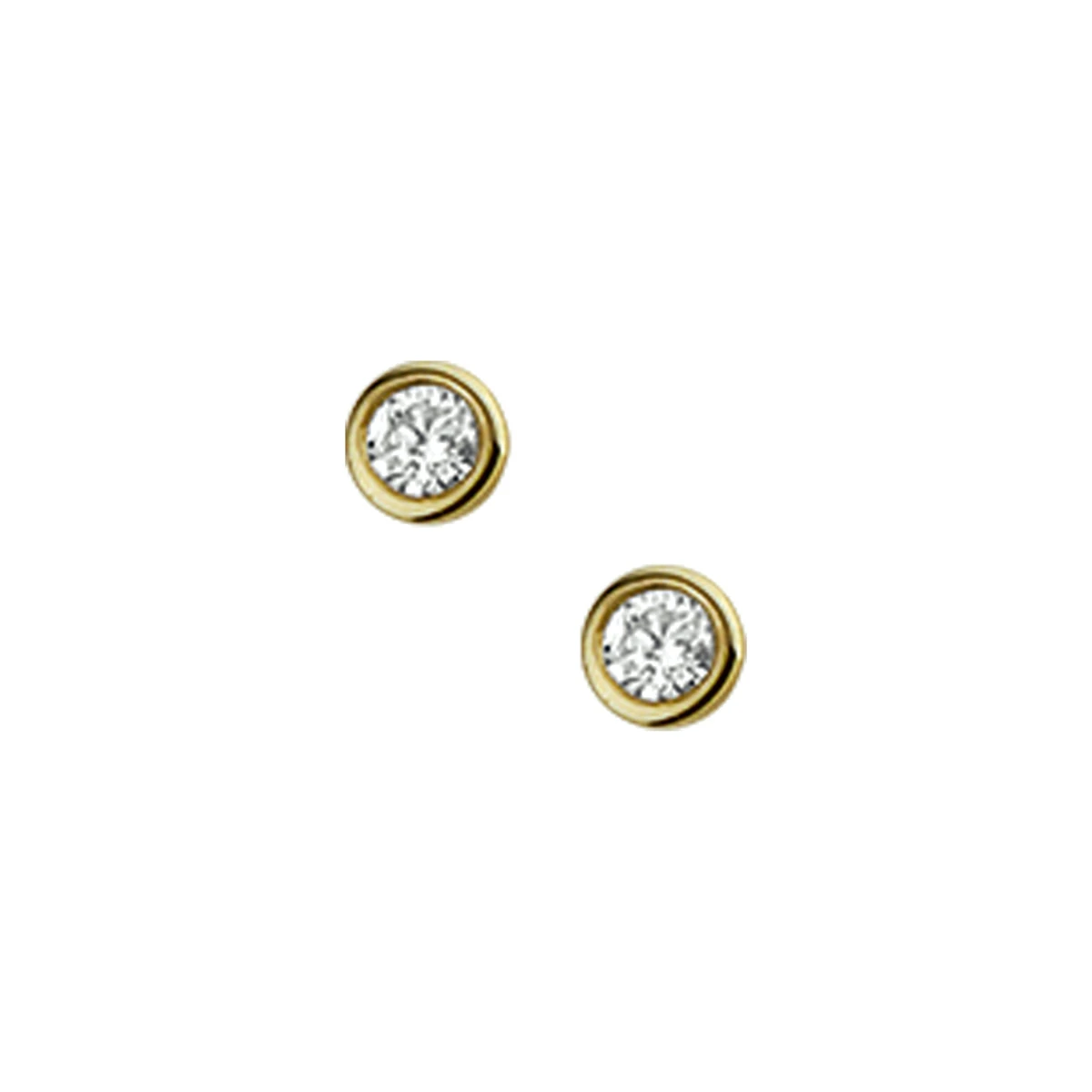 oorknoppen diamant h p1 14K geelgoud