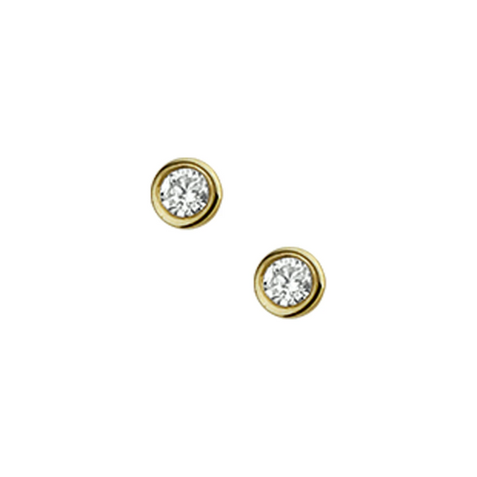 oorknoppen diamant h p1 14K geelgoud
