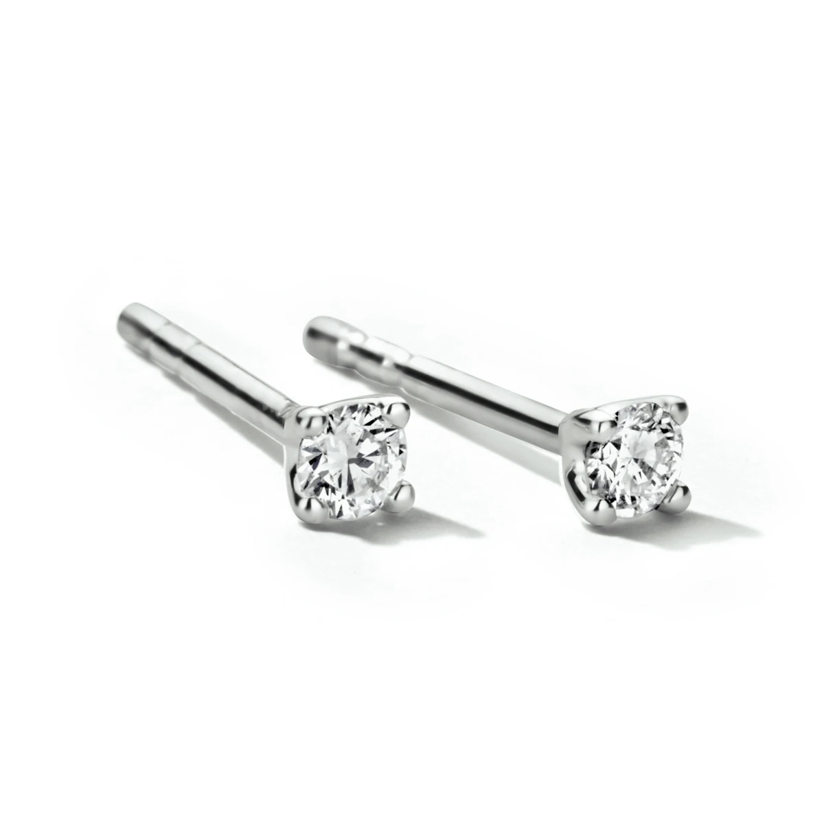 oorknoppen diamant h si 14K witgoud