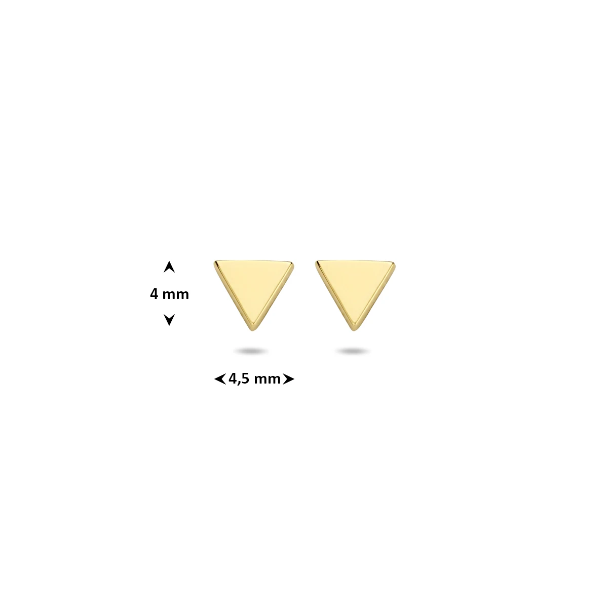 oorknoppen driehoek 4 mm 14K geelgoud
