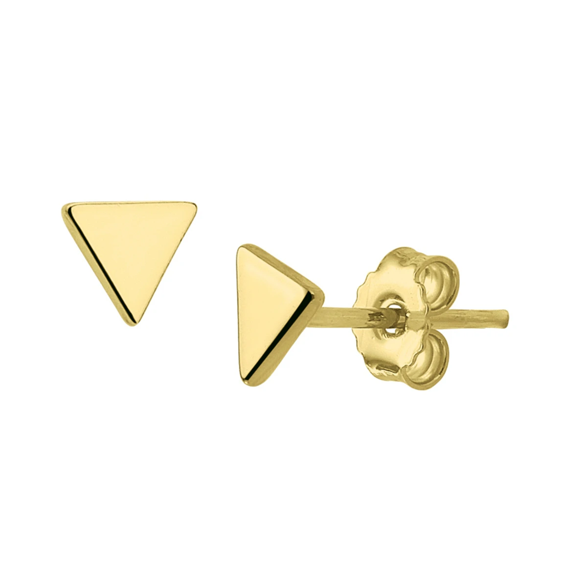 oorknoppen driehoek 5 mm zilver verguld (geel)