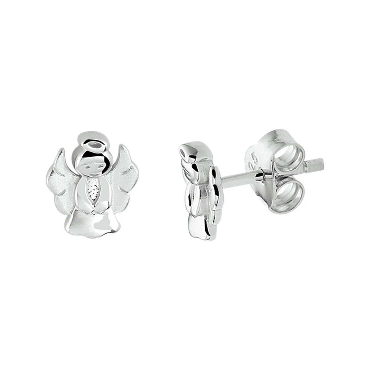 oorknoppen engel zilver gerhodineerd