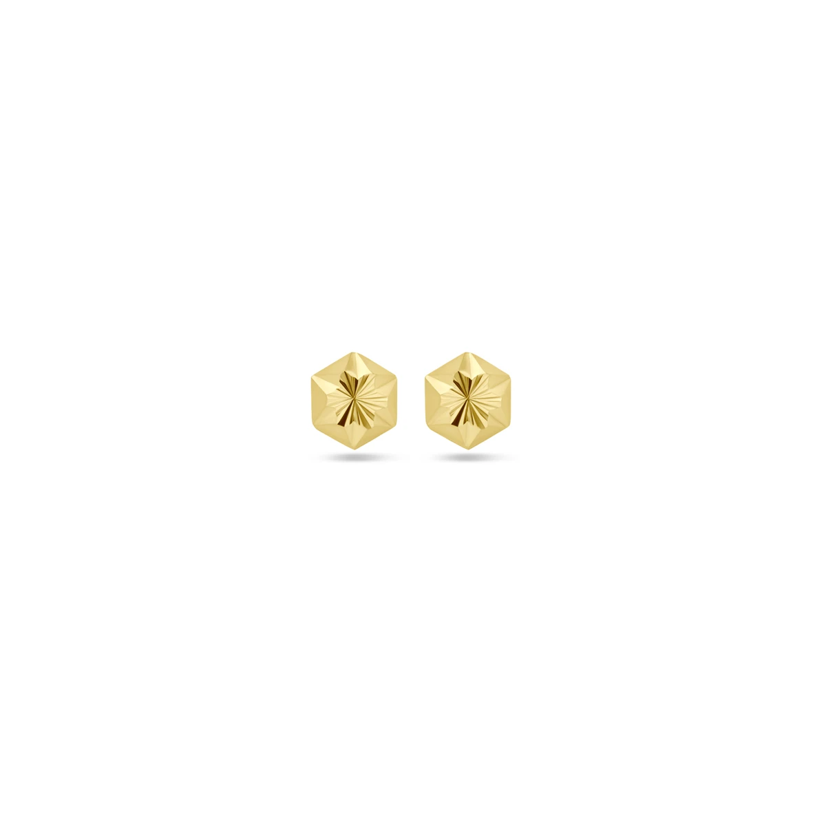 oorknoppen gediamanteerd 14K geelgoud