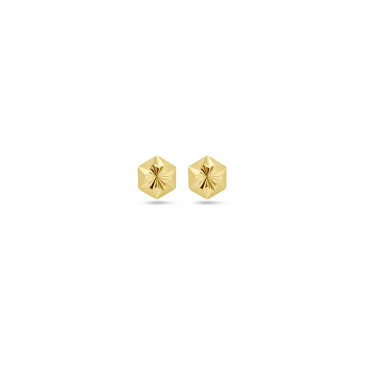 oorknoppen gediamanteerd 14K geelgoud