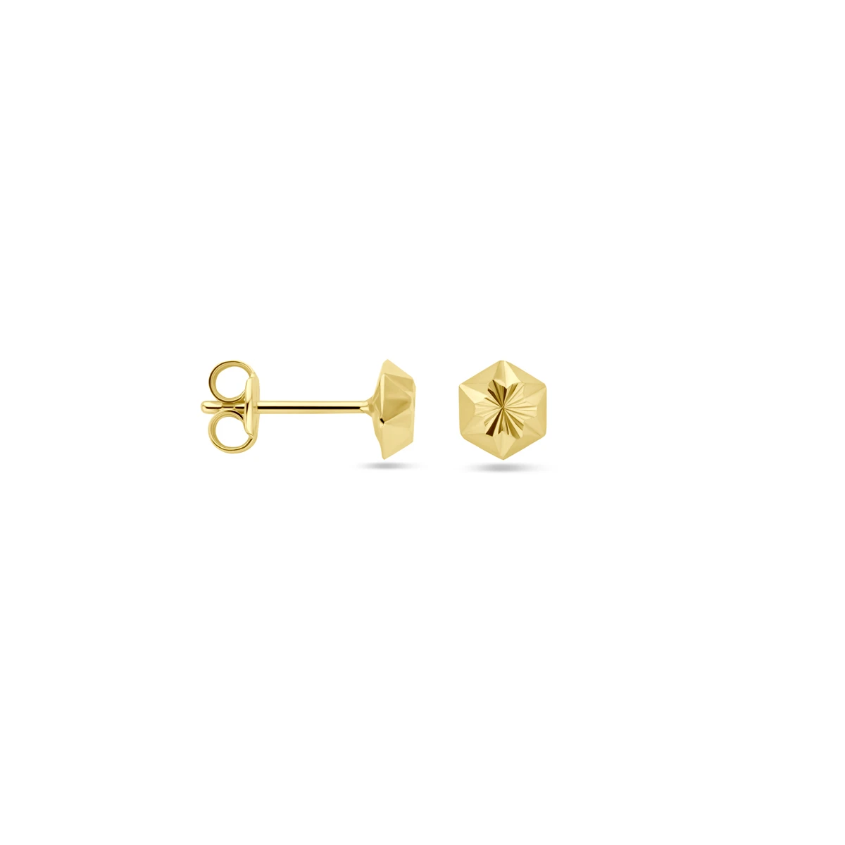oorknoppen gediamanteerd 14K geelgoud