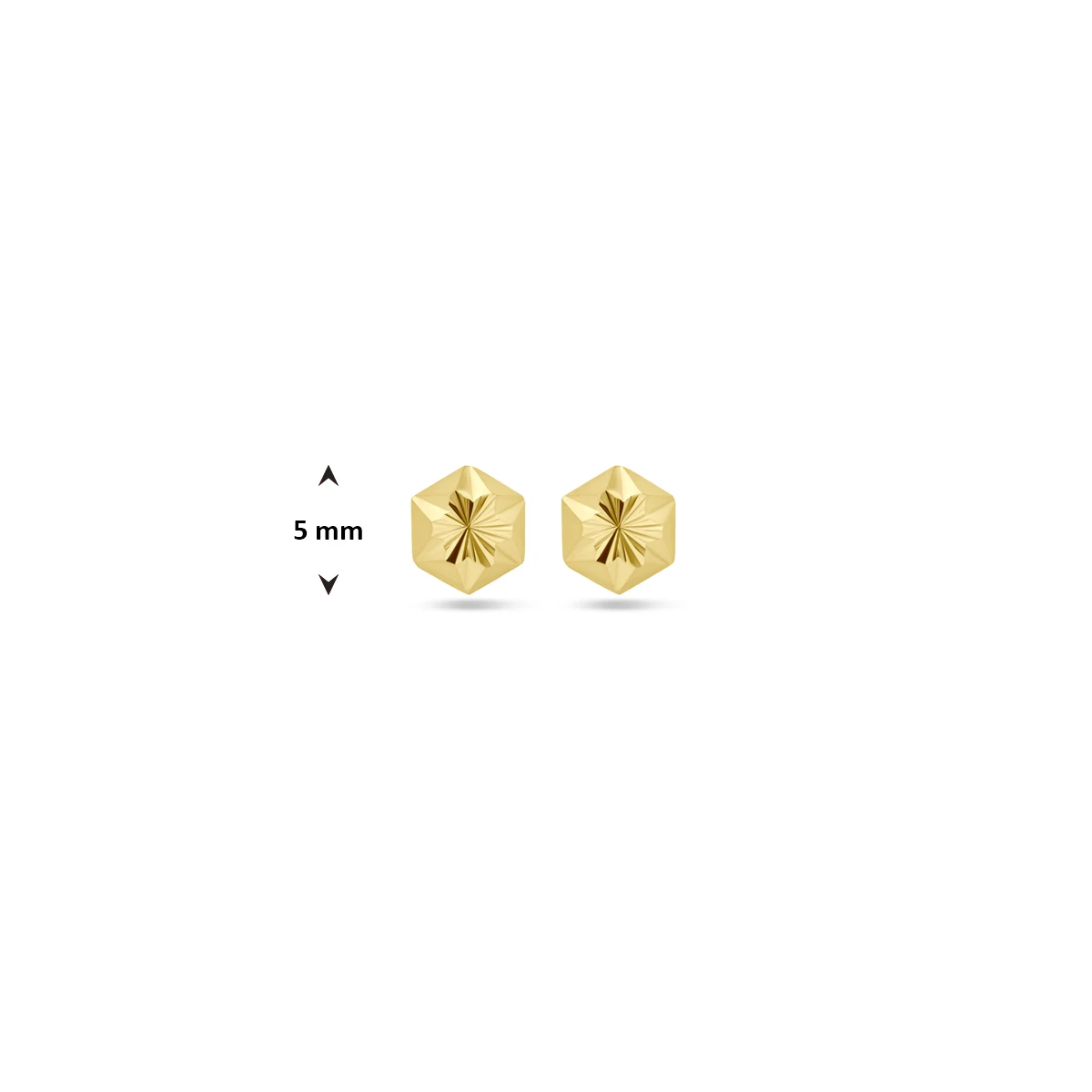 oorknoppen gediamanteerd 14K geelgoud