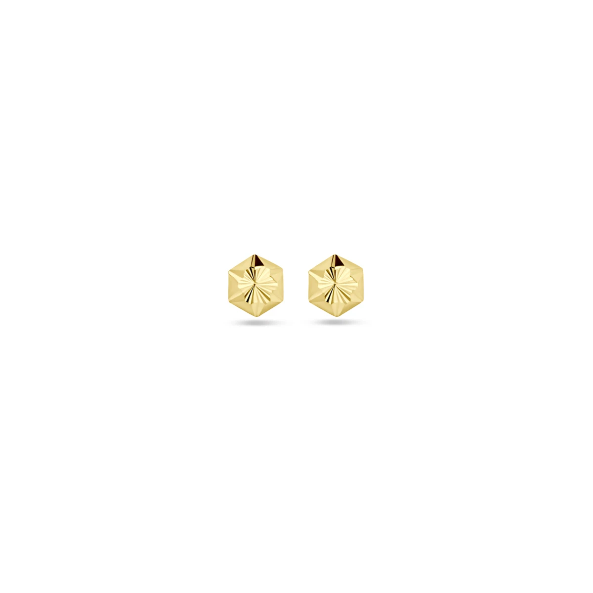 oorknoppen gediamanteerd 14K geelgoud