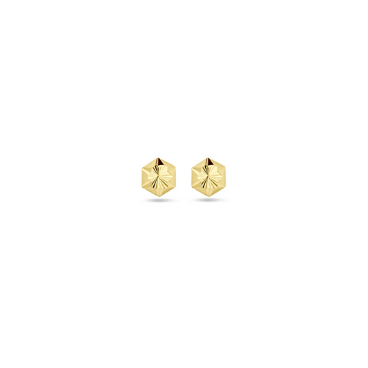 oorknoppen gediamanteerd 14K geelgoud