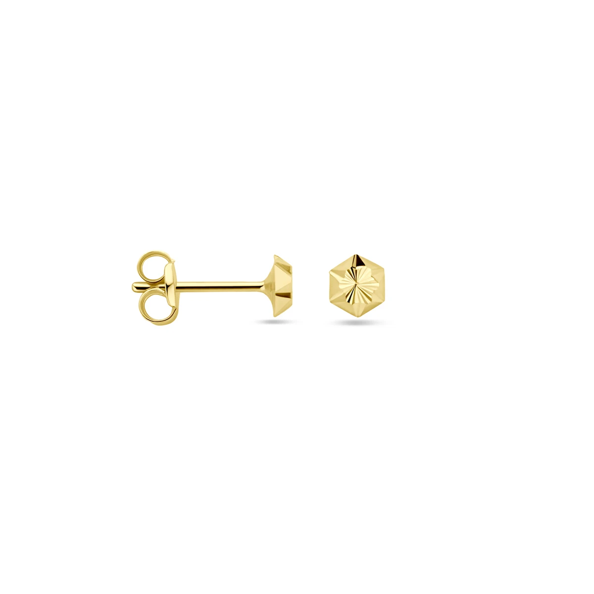 oorknoppen gediamanteerd 14K geelgoud