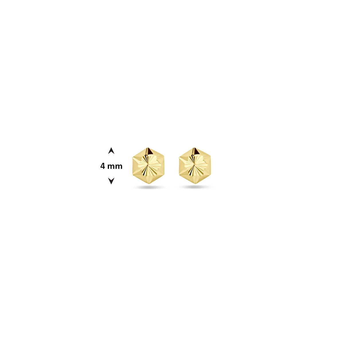 oorknoppen gediamanteerd 14K geelgoud
